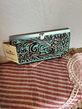 $129 MSRP Patricia Nash turquoise tooled leather